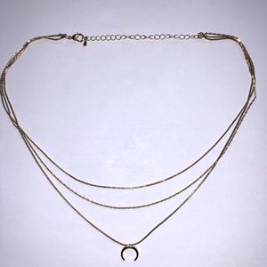 Gold Moon / Horn Layering Necklace